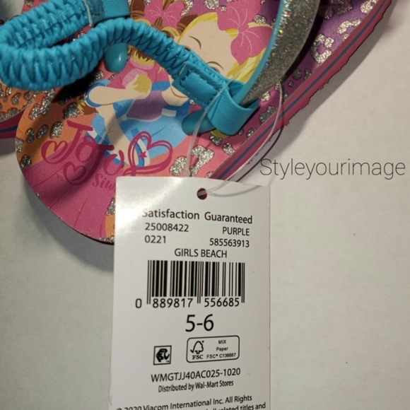 Nickelodeon Jojo Siwa Bow Beach Flip Flop Sandal - Size: 5/6 Toddler - Picture 10 of 10
